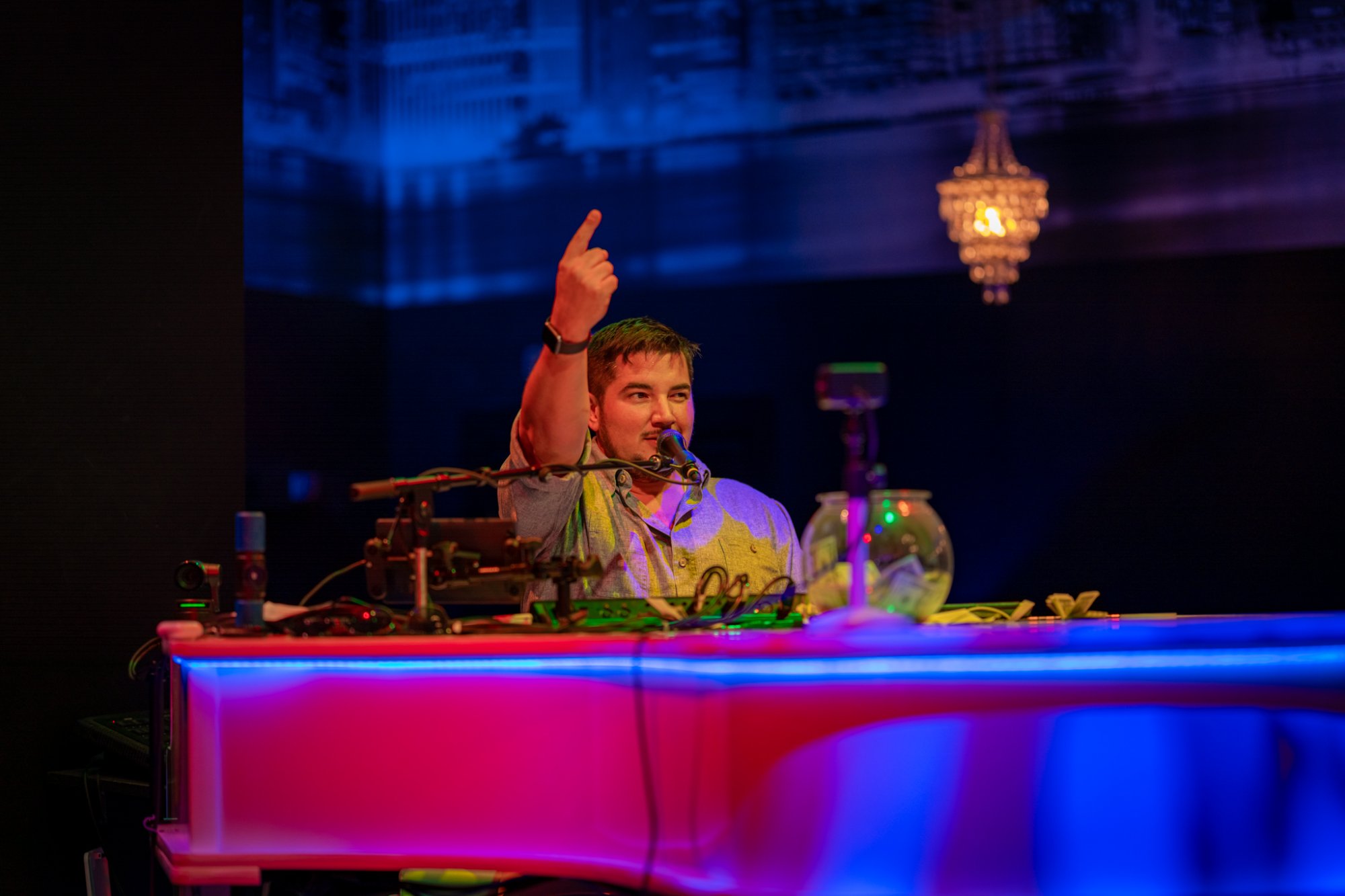 Danny K live performance - hand raised